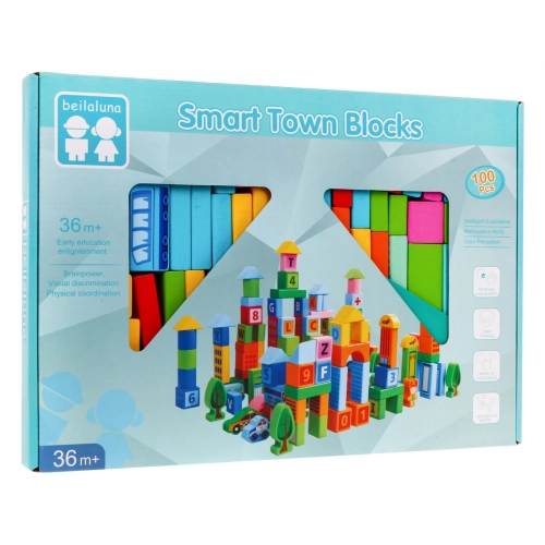 Zestaw drewnianych klocków 